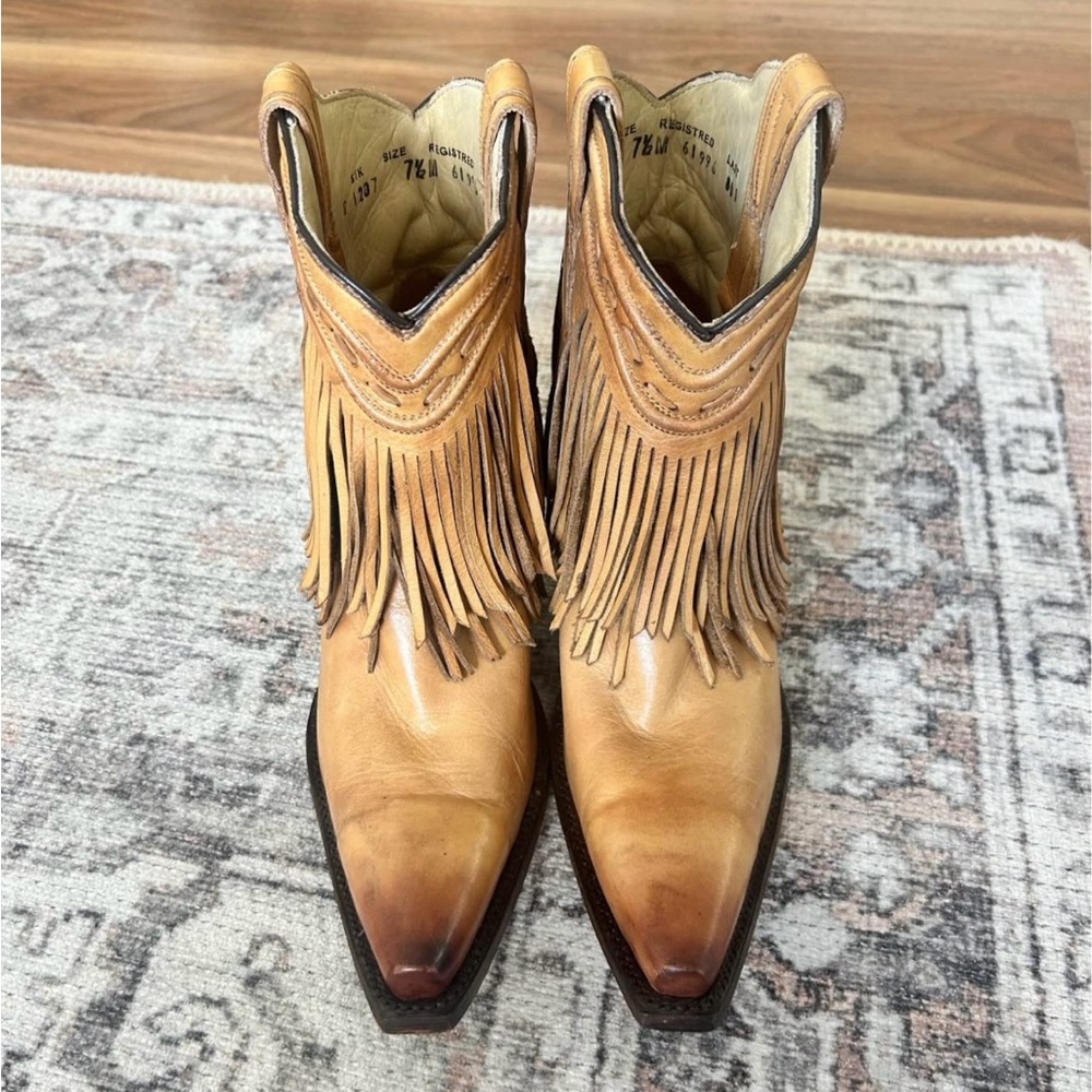 Tan Fringe Western Boots